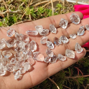 Herkimer Diamond Crystal - Double Terminated Herkimer diamond - Rainbow herkimer - Healing Aura Crystal - Wire Wrapping - house warming