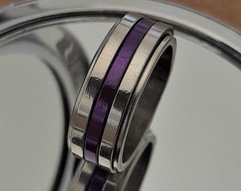 Spinner Ring Purple, Anxiety Ring, Meditation Ring, Rotating Ring, Fidget Ring, Worry Ring, Spin Rings