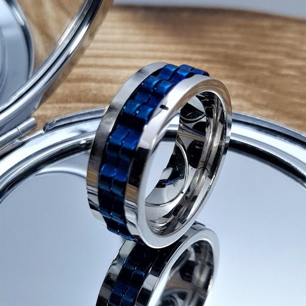 Spinner Ring Cog Gear Rotating Center, Anxiety Ring, Meditation Ring, Spinning Ring, Stainless Steel, Fidget Ring, Worry Ring, Spin Ring,