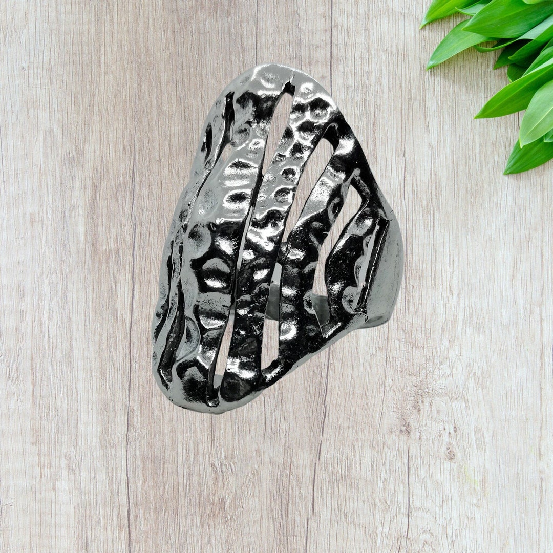 Bracciale Boho Vintage A Strati | Argento Con Nappa | Regolabile Punk Gotico | Gioiello Donna E Ragazza - 3