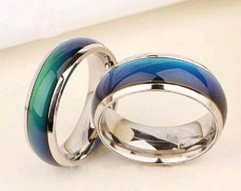 Mood Colour Changing Rings , Fun Colourful, Heat Change, Mood Tracker, Stainless Steel, Great Fun, Great Gift,