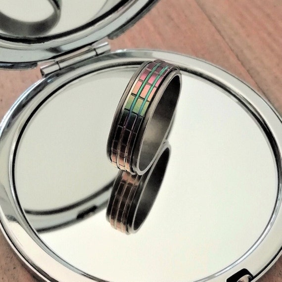 Spinner Ring Rainbow Multicolour Meditation Ring Spinning Ring