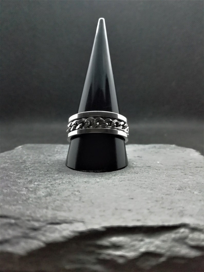 Spinner Ring Silver Chain Meditation Ring Spinning Ring | Etsy UK