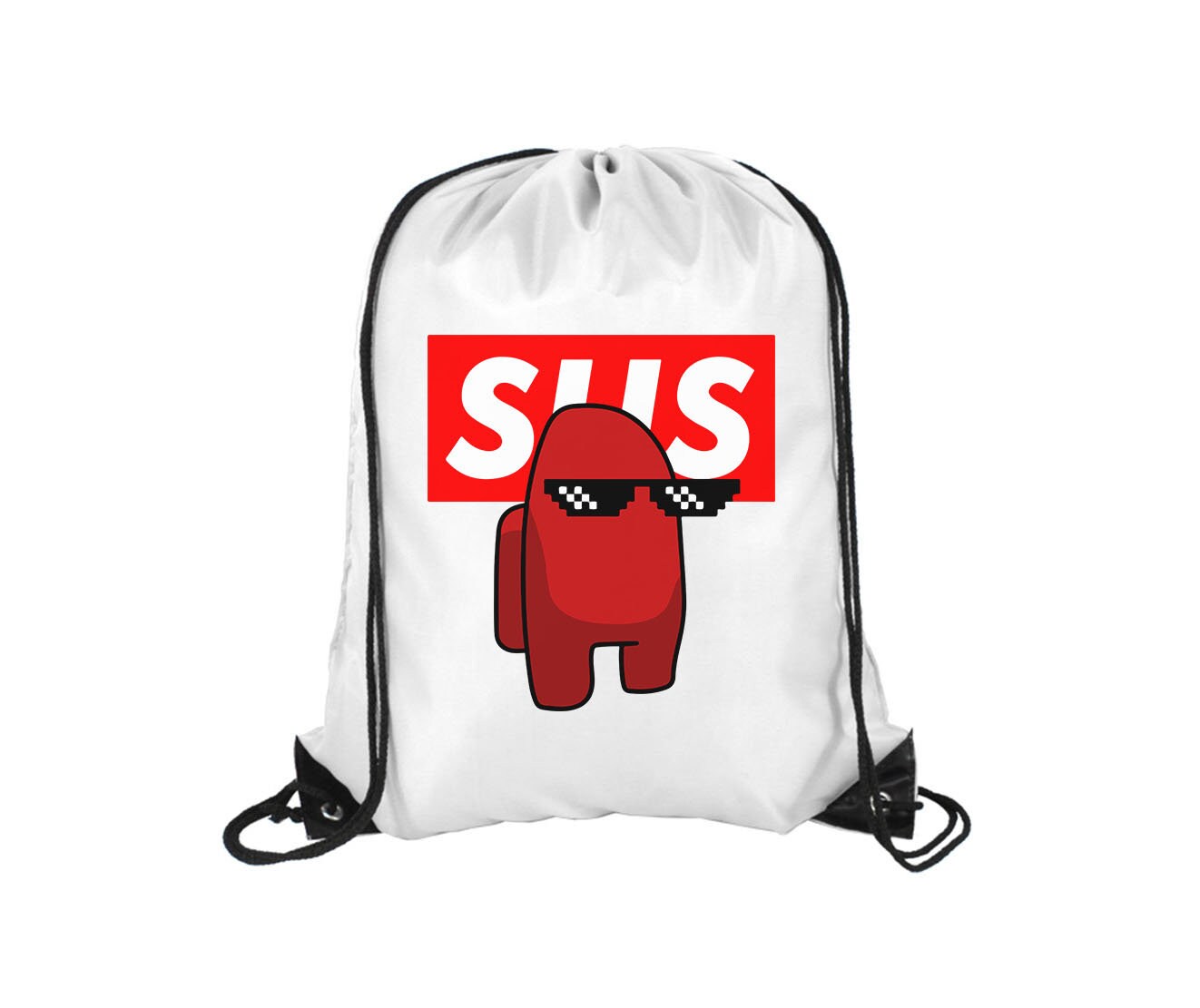Among Us Gaming Red Is Kinda Sus Sports Backpack Drawstring Etsy