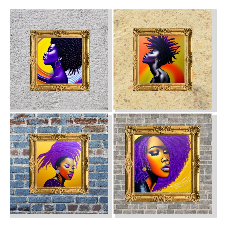 Printable Black Art/indigo Digital Art Collection 1/canva - Etsy