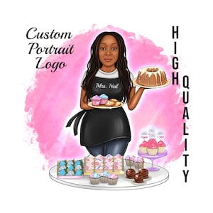 Logotipo de retrato personalizado, retrato de logotipo de desenho animado, avatar personalizado, logotipo comercial, fabricante de artesanato, copo, sublimação, prensa térmica, camiseta, impressora
