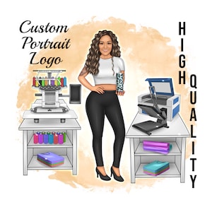 Custom Portrait Logo, Cartoon logo portrait, Custom Avatar, Business logo, craft maker, tumbler, sublimation, heat press, t-shirt, printer