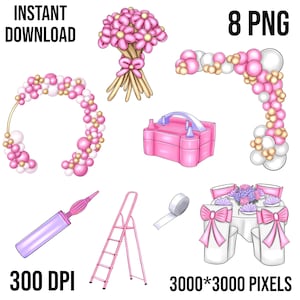 Guirnaldas de arco de globos, PNG de negocios de eventos, imágenes prediseñadas de decoración, bomba eléctrica para globos, boda, fiesta de cumpleaños, descarga para sublimación