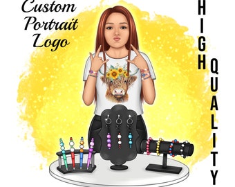 Custom Portrait Logo, Cartoon logo portrait, Custom Avatar, Business logo, craft maker, tumbler, sublimation, heat press, t-shirt, printer