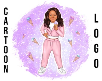 Children cartoon logo portrait, Custom Portrait Logo, Portrait Custom Avatar, Business logo, Digital Realistic, Professional logo Design
