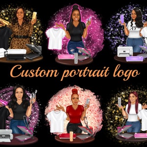 Logotipo de retrato personalizado, retrato de logotipo de dibujos animados, avatar personalizado, logotipo de empresa, fabricante de artesanías, vaso, sublimación, prensa de calor, camiseta, impresora