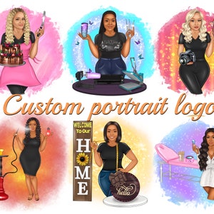 Portrait de logo de dessin animé, Logo de portrait personnalisé, Avatar personnalisé de portrait, Logo d’entreprise, Portrait réaliste numérique, Conception de logo professionnel