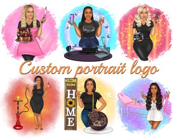 Cartoon logo portrait, Custom Portrait Logo, Portrait Custom Avatar, Business logo, Digital Realistic Portrait, Professional logo Design