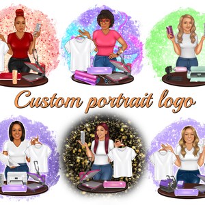 Aangepast portretlogo, cartoonlogoportret, aangepaste avatar, bedrijfslogo, ambachtelijke maker, tumbler, sublimatie, warmtepers, t-shir, printer