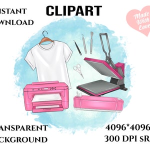 Craft business PNG, download for sublimation, t-shirt print, diy tools, printer, heat press
