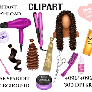 Haarverlängerungen Business PNG, Download für Sublimation, T-Shirt Druck, Frisuren, Perücken, Haartrockner, Haarglätter, Kontrolle