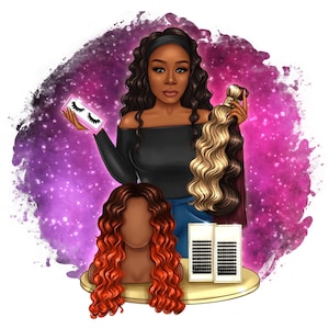 Custom cartoon Portrait Logo, Business logo, Professional business logo Design, sublimation business, hair extensions, crafting equipment