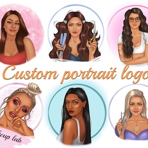 Cartoon logo, portrait logo, cartoon business logo, lash master logo, logo portrait, cartoon avatar, caricature portrait, business logo