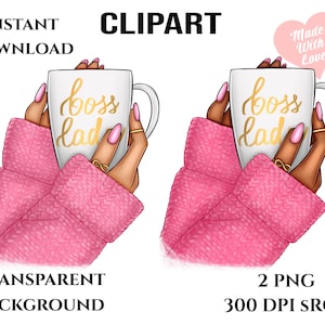 Coffee hand clipart, download for sublimation, t-shirt print, coffee cup, tumbler, mug, wife mom