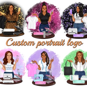 Custom Portrait Logo, Cartoon logo portrait, Custom Avatar, Business logo, craft maker, tumbler, sublimation, heat press, t-shir, printer