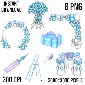 Girlandy łuków balonowych, biznes imprezowy PNG, dekoracyjne clipart, elektryczna pompka do balonów, wesele, przyjęcie urodzinowe, pobierz do sublimacji