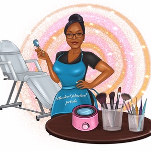 Waxing and makeup, cartoon logo, portrait logo, cartoon business logo, logo portrait, cartoon avatar, caricature portrait, business logo