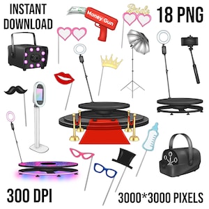 360 Photo Booth, event business PNG, clipart, rekwizyty do zdjęć, sprzęt, ślub, przyjęcie urodzinowe, pobierz do sublimacji