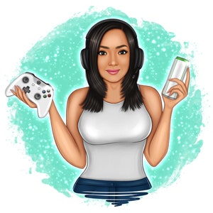 Logotipo de retrato personalizado, retrato de logotipo de desenho animado, avatar personalizado, logotipo comercial, fabricante de artesanato, copo, sublimação, prensa térmica, blog de videogame