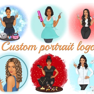 Logotipo de retrato personalizado, retrato de logotipo de dibujos animados, avatar personalizado de retrato, logotipo de negocio, retrato realista digital, diseño de logotipo profesional