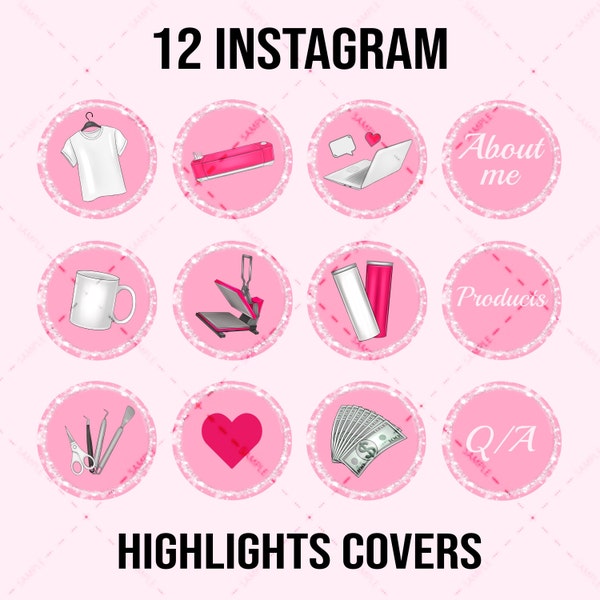 Instagram highlights covers, highlights for crafters, craft business PNG, t-shirt, diy tools, tumbler,  heat press, mug, laptop