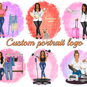 Aangepast portret logo, cartoon logo portret, aangepaste avatar, business, 360 photo booth, selfie stick, foto prop, reizen, hair extensions