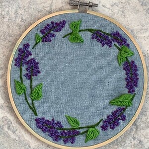 Lavender Embroidery Wreath