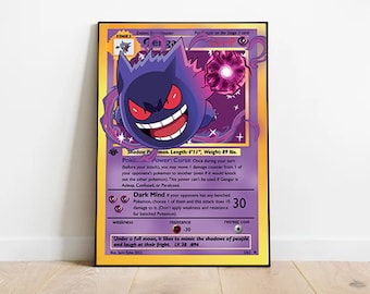 Art Print Gengar: Riesen Pokemon Karte Holografischer Druck