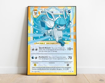 FanArt Print Glaceon: Riesige Pokemonkarten-Holografie-Print