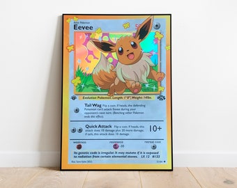 Kunstdruck Eevee: Riesen Pokemon Karte Holografischer Druck