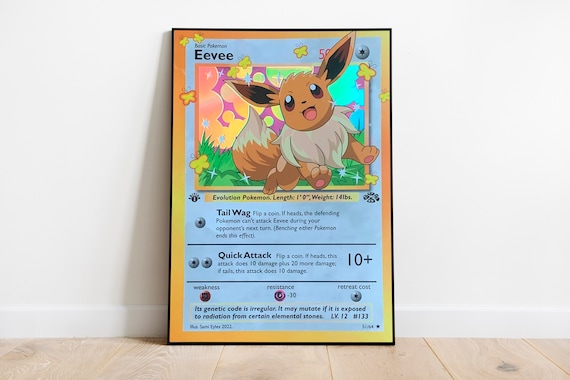 Art Print Eevee: Giant Pokemon Card Holographic Print