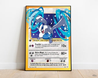 FanArt Print Lugia: Riesige Pokemonkarte Holographischer Druck