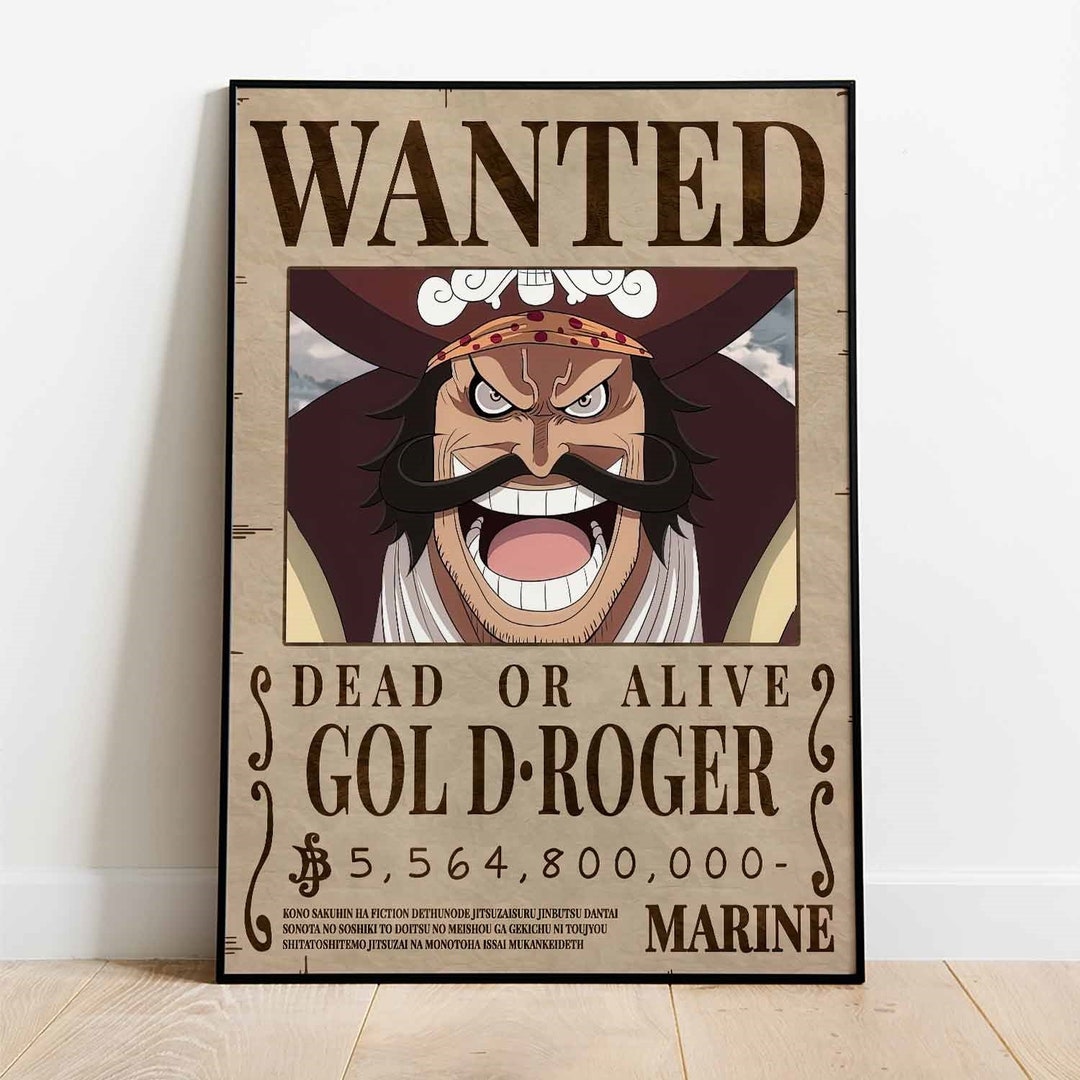 One Piece Gol D Roger Bounty Wanted Poster for Sale by