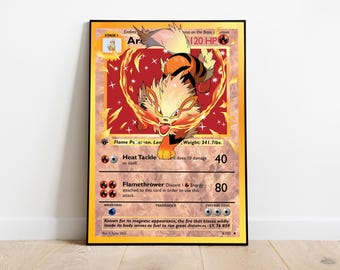 Kunstdruck Arcanine: Riesengroße Pokemon-Karten-Holografie-Print