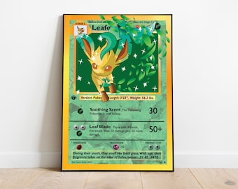 FanArt Print Leafeon: Riesen Pokemon Karte Holografischer Druck