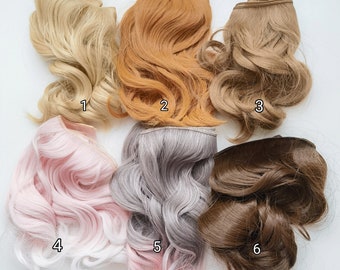 15x100cm Long Curly Wavy Wig Haircut Girl Doll DIY Making Supplies Brown