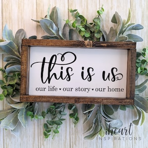 This is Us Framed Wood Sign, This is Us Farmhouse Framed Wood Decor, This is Us Rustic Wood Sign, This is Us Gift for Couple