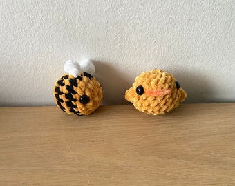 PORTACHIAVI all'uncinetto Ape Pulcino amigurumi pupazzo