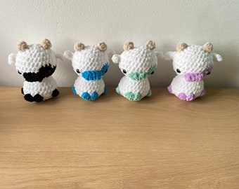 MUCCA MINI all'uncinetto pupazzo peluche amigurumi animale fattoria fatto a mano