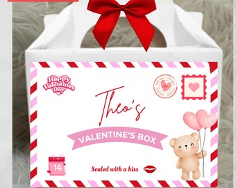 Valentine’s Day personalised gable box   Valentines gift box love mail box children’s valentines gift