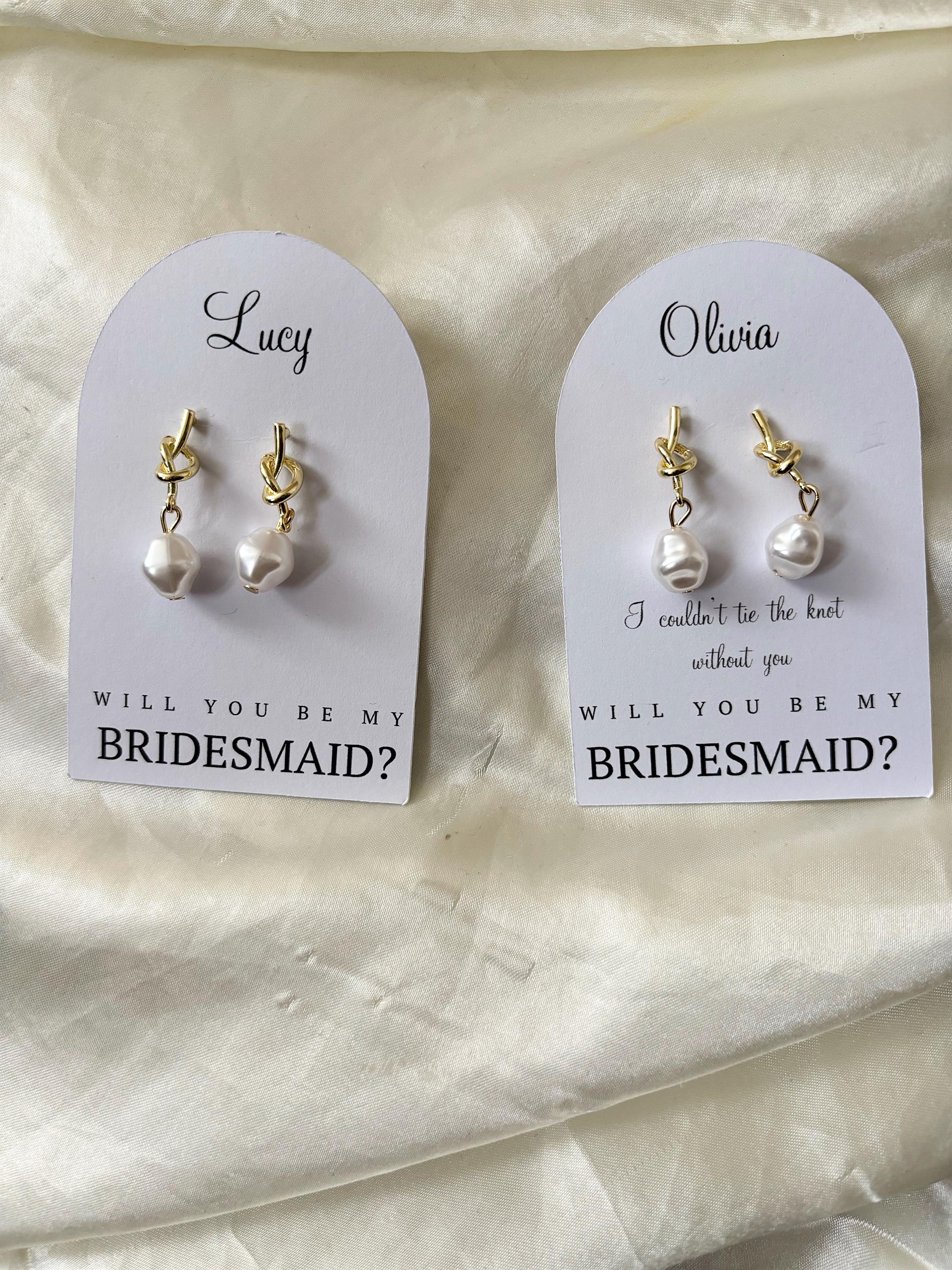 Bridesmaid Proposal Earrings Personalised Earring Cards Bridal  Proposal Party Gifts