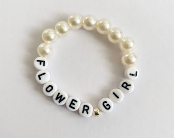 Children bridesmaid flower girl bracelet bridesmaid gift bracelet flower girl jewellery flower girl present uk  children pearl bracelet