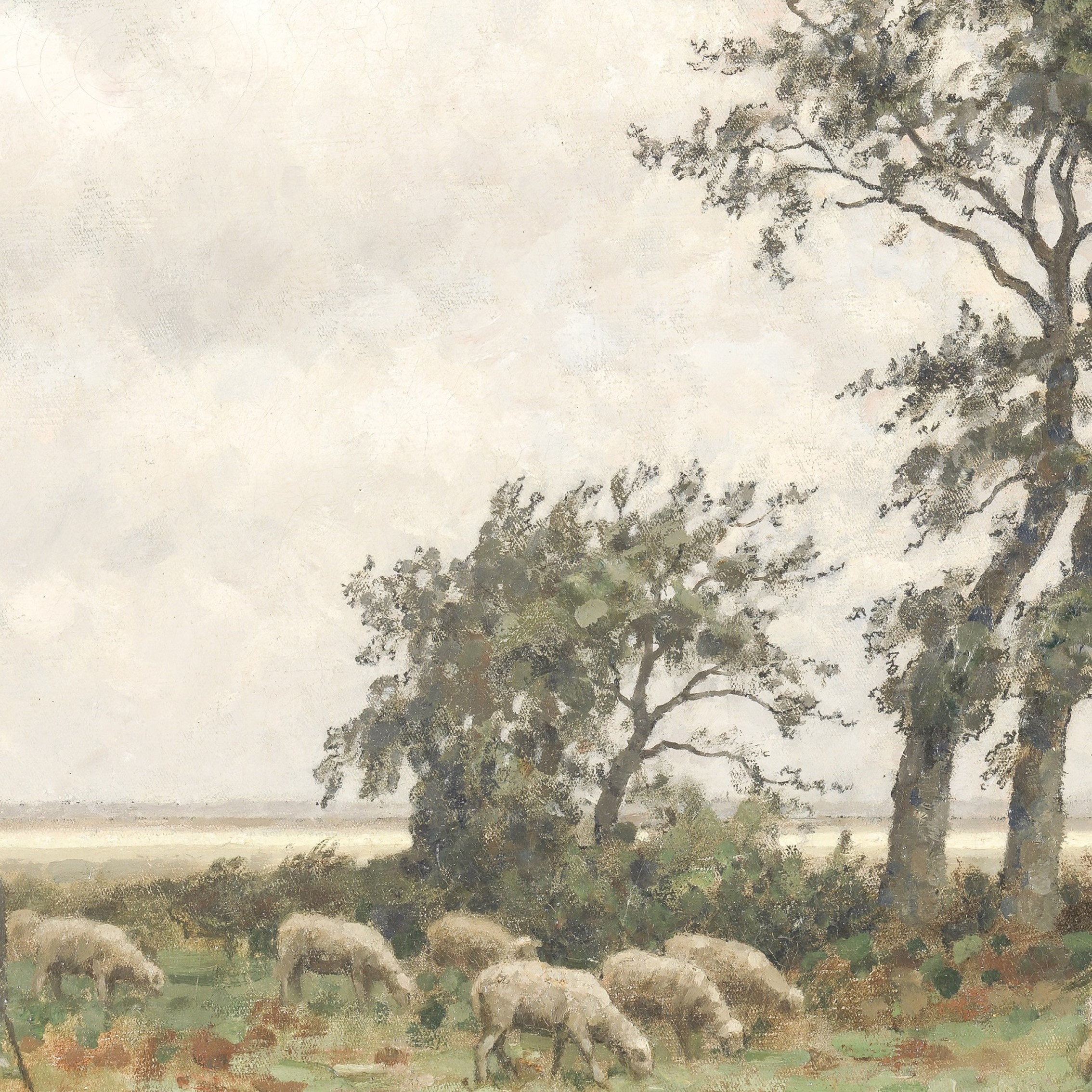 Vintage Sheep Oil Painting Rustic Landscape Print Digital - Etsy