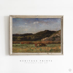 Cow Wall Art, Rustic Home Decor, Cattle Vintage Oil Painting Digital Download, Animal Farmhouse Decor Printable Wall Art, Antique Fine Art