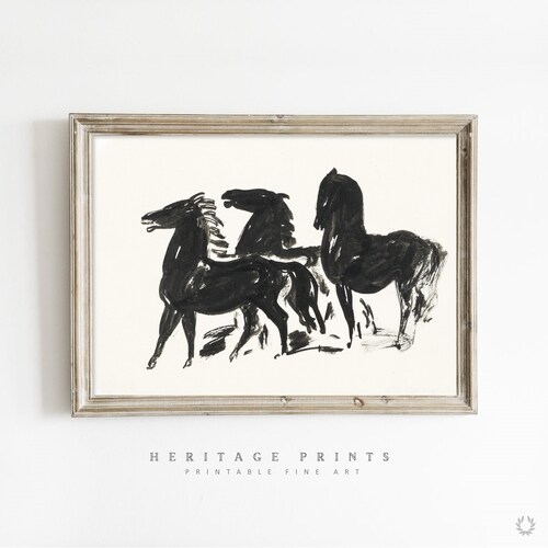 Vintage Horse Illustration Printable Horses 1800s Antique - Etsy